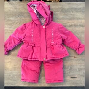 Pink Quilted Snowsuit Set